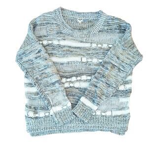 UNIQLO Mixed Texture Gray Chunky Knit Comfy Winter Boho Sweater